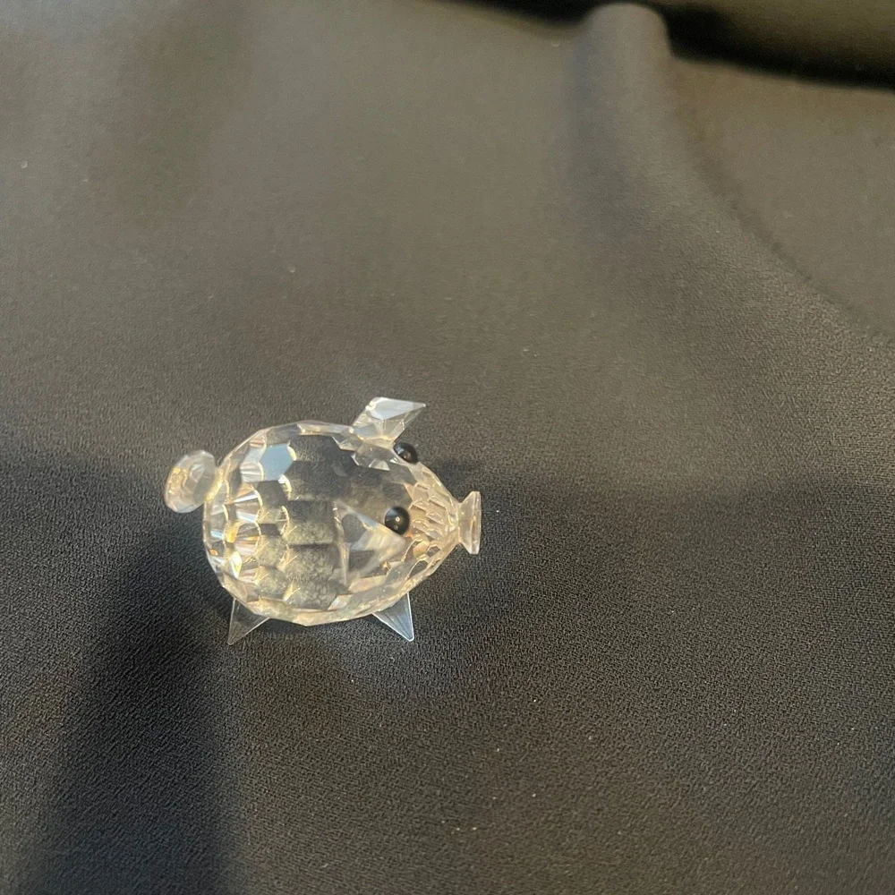 Swarovski Clear Crystal Mini Pig with Black Eyes